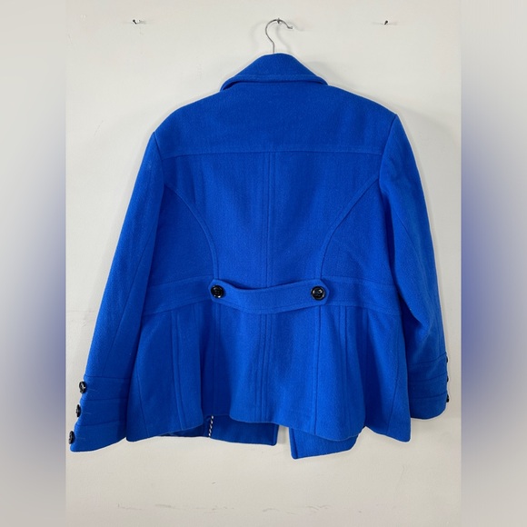 St. John’s Bay wool women’s peacoat in blue, size large - Picture 7 of 8